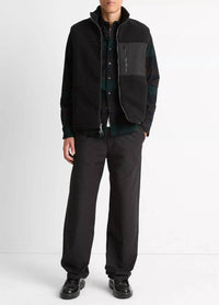 Vince Teddy Fleece Vest in black - men's jacket - alternate view