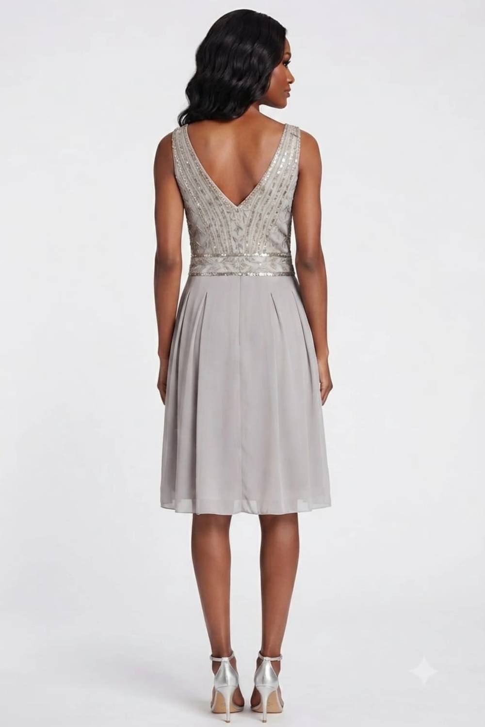 Sue Wong - Sleeveless Beaded Bodice Pleated Dress