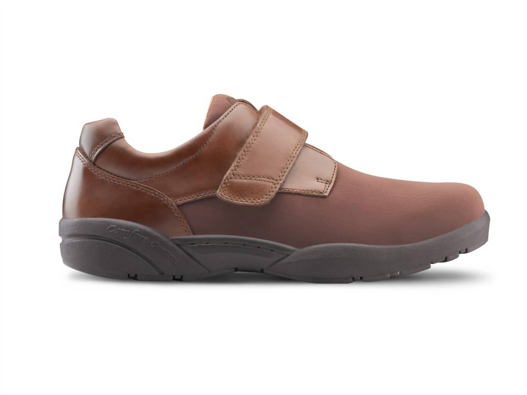 Dr. Comfort Shoes Men's Brian Casual Diabetic Shoes in acorn - men's loafer - detail view