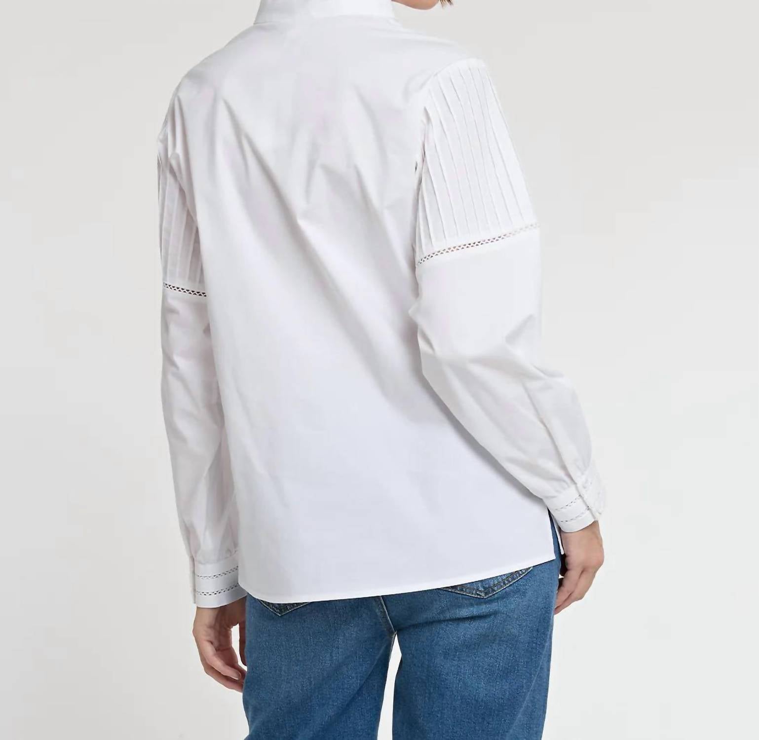 Hinson Wu - Gabrielle Long Sleeve Pintuck Detail Top