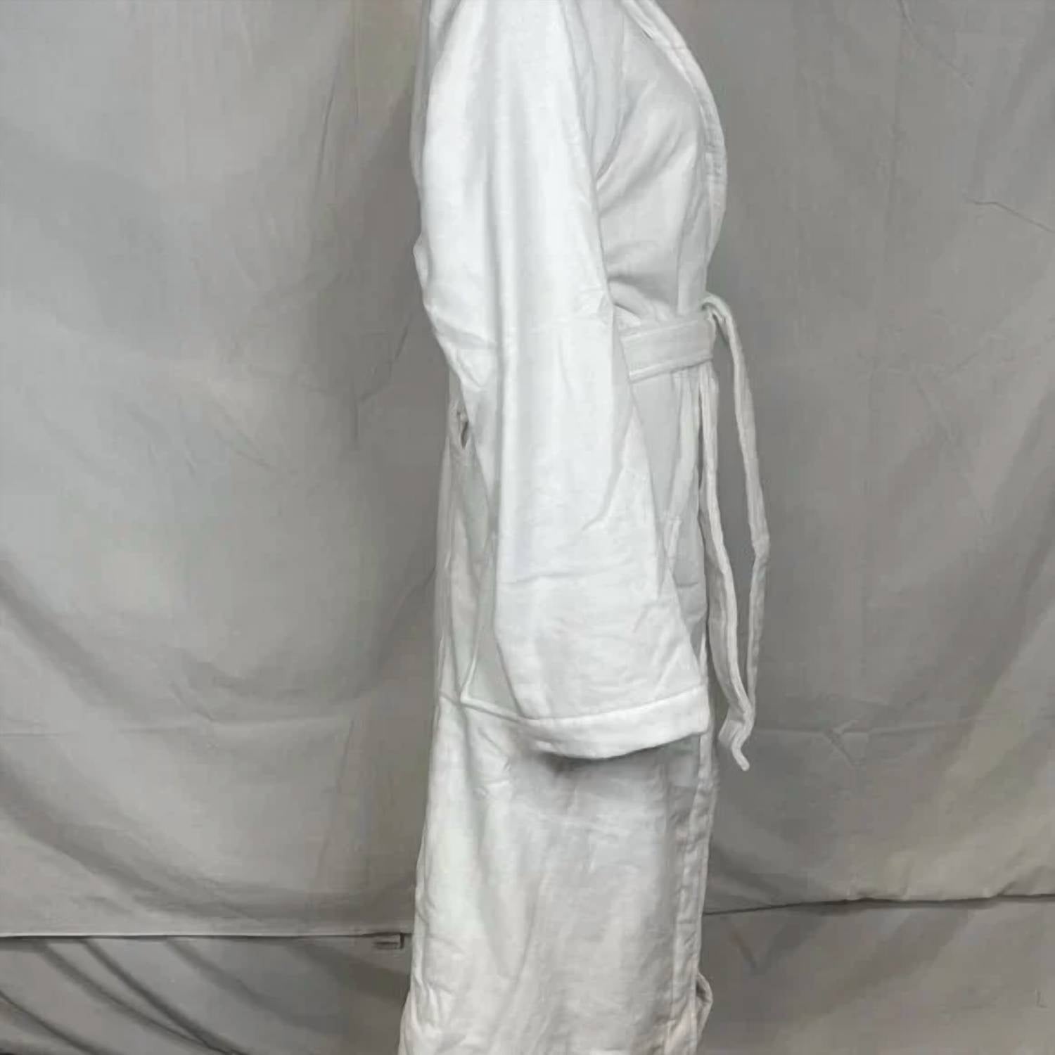 Frette Unisex Velour Shawl Collar Bathrobe in white - men's item - view 4