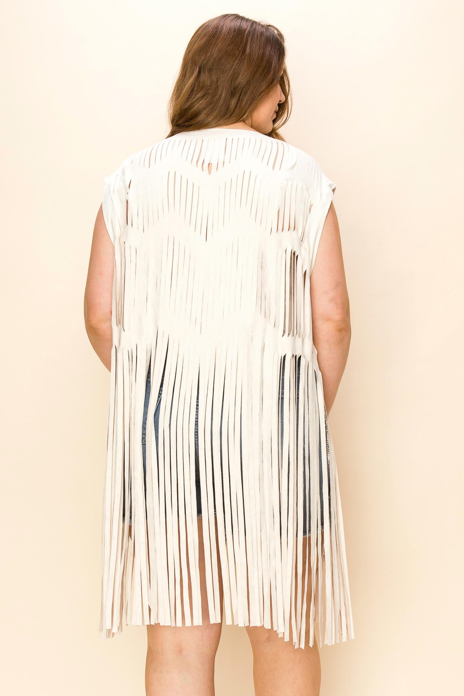 Vocal Apparel - Fringe & Stone Vest - Plus