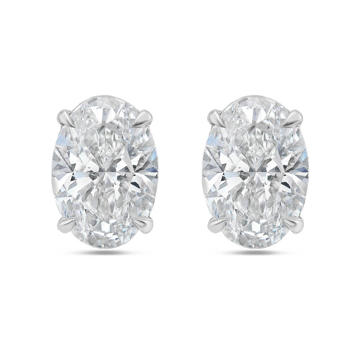 Diana M Jewels - 1.5 Cts Lab Grown Oval Cut Stud Earrings