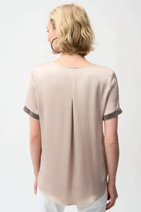 Joseph Ribkoff - Satin Top With Rhinestones Detail Style