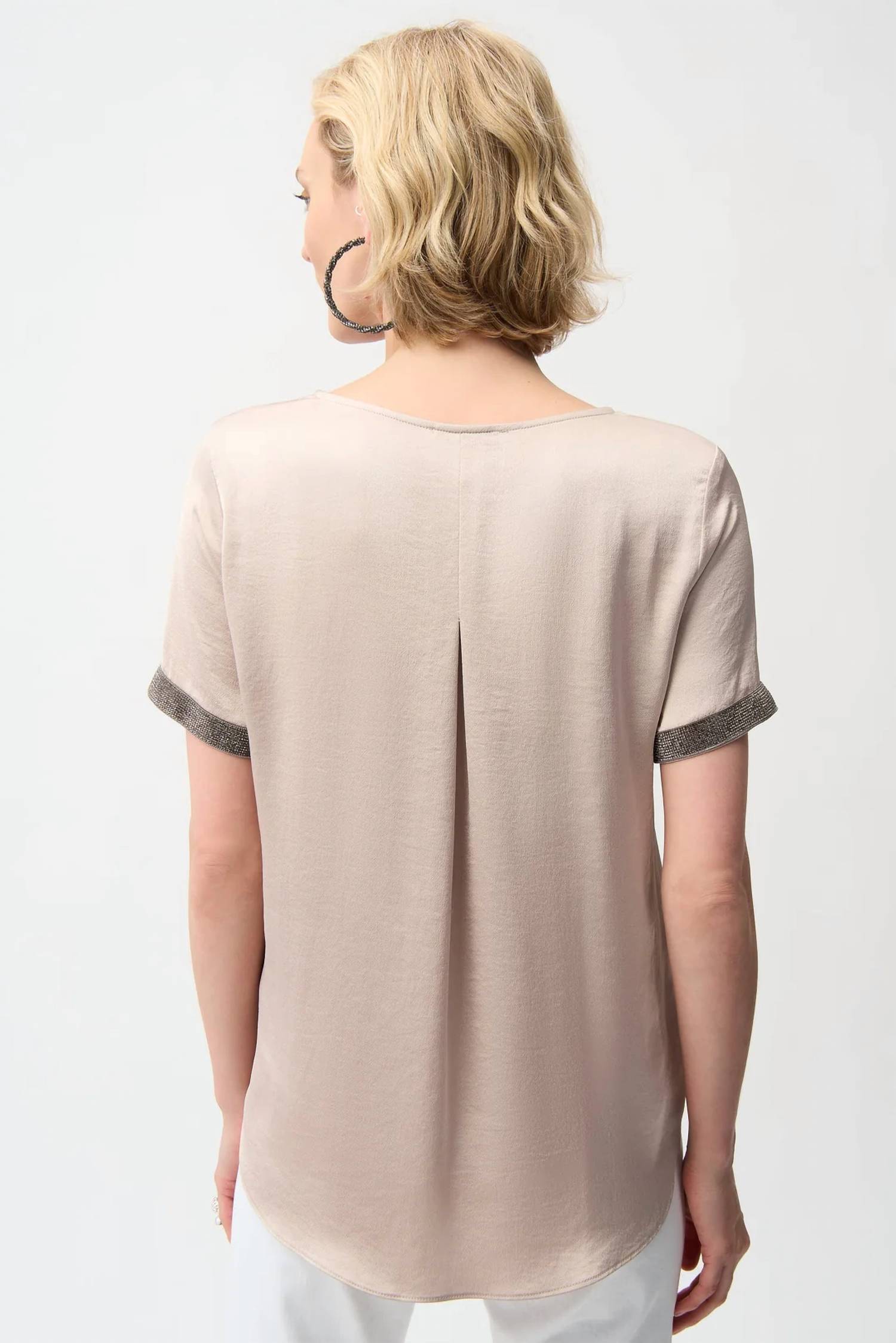 Joseph Ribkoff - Satin Top With Rhinestones Detail Style