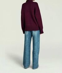 SER.O.YA Elsa Turtleneck Sweater in pinot - women's sweater - alternate view