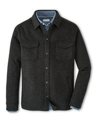 PETER MILLAR Crown Flex Fleece Merino Shirt Jacket in dark olive - men's jacket - view 4