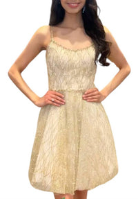 MORILEE Short Aline Dress in gold champange - women's dress