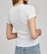 Gentle Fawn Tate Short Sleeve T-shirt in white - women's t-shirt - detail view