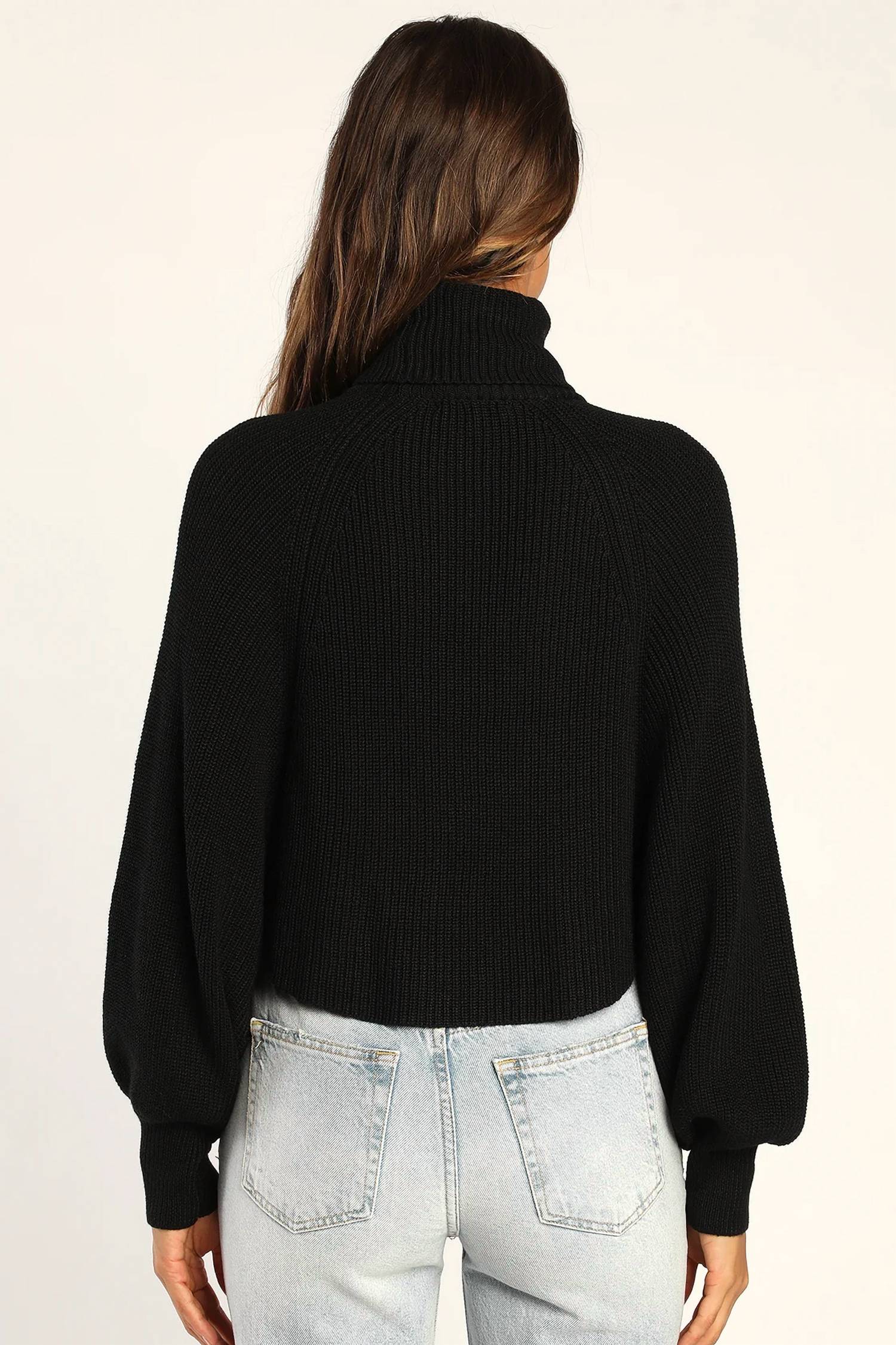 Lulus - Breezy Mornings Turtleneck Cross Front Cropped Sweater