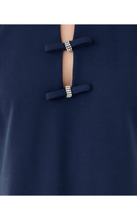 Lilly Pulitzer Leyland Three Quarter Sleeve Shift Mini Dress in low tide navy - women's dress - view 5