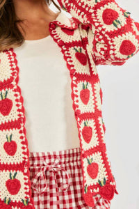 Sadie & Sage - Berrylicious Crotchet Cardigan Sweater