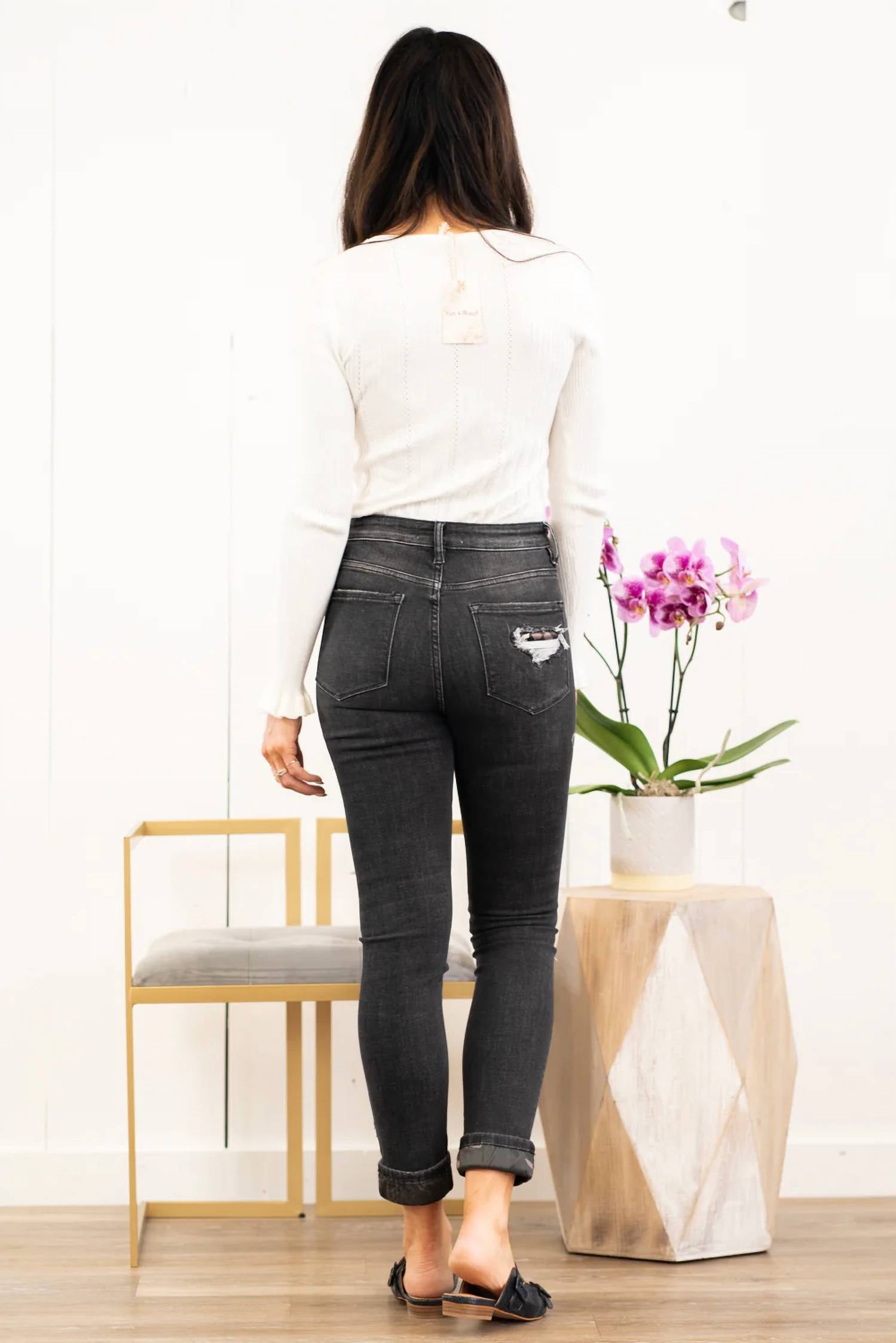 Vervet By Flying Monkey - Hustler Camo Print Cuffed Ankle Skinny Jeans