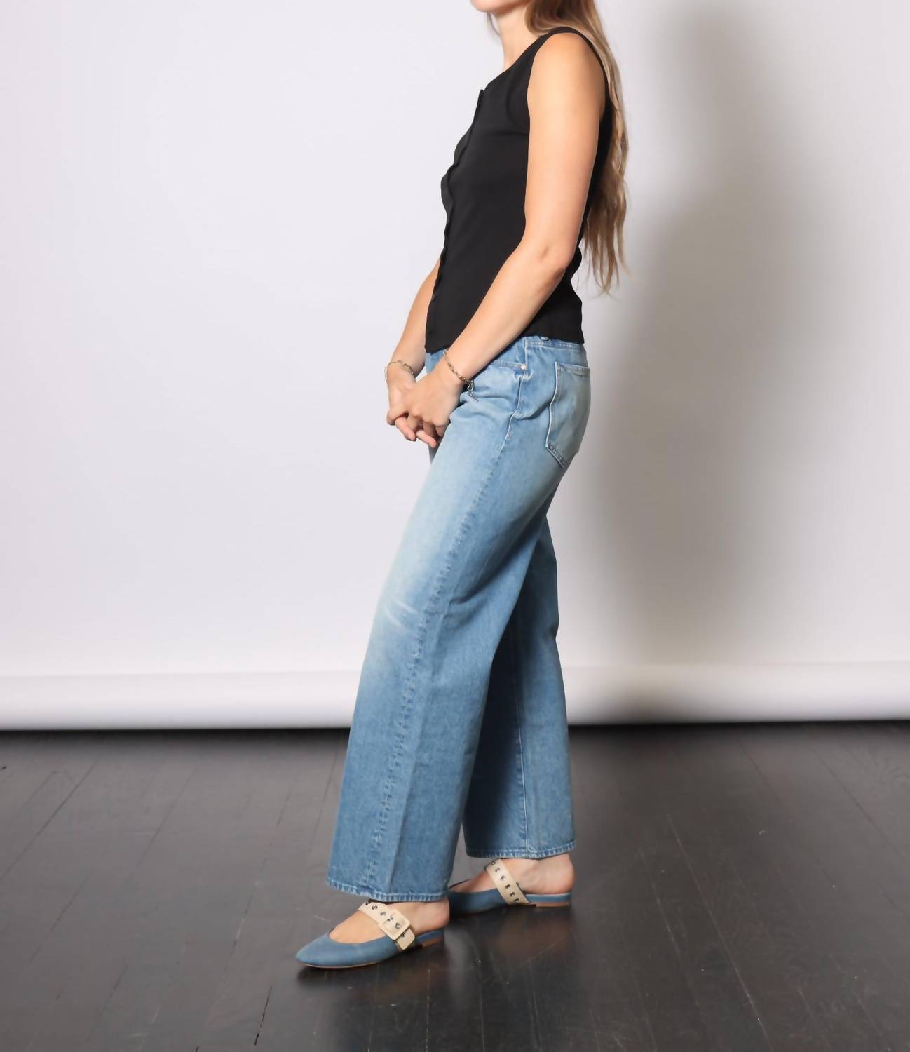 Mother - Lil Dodger Button Sneak Straight Jeans