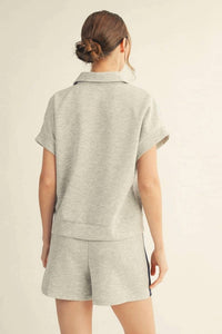 Jodifl - Color Band Accent Casual Top & Shorts Sets