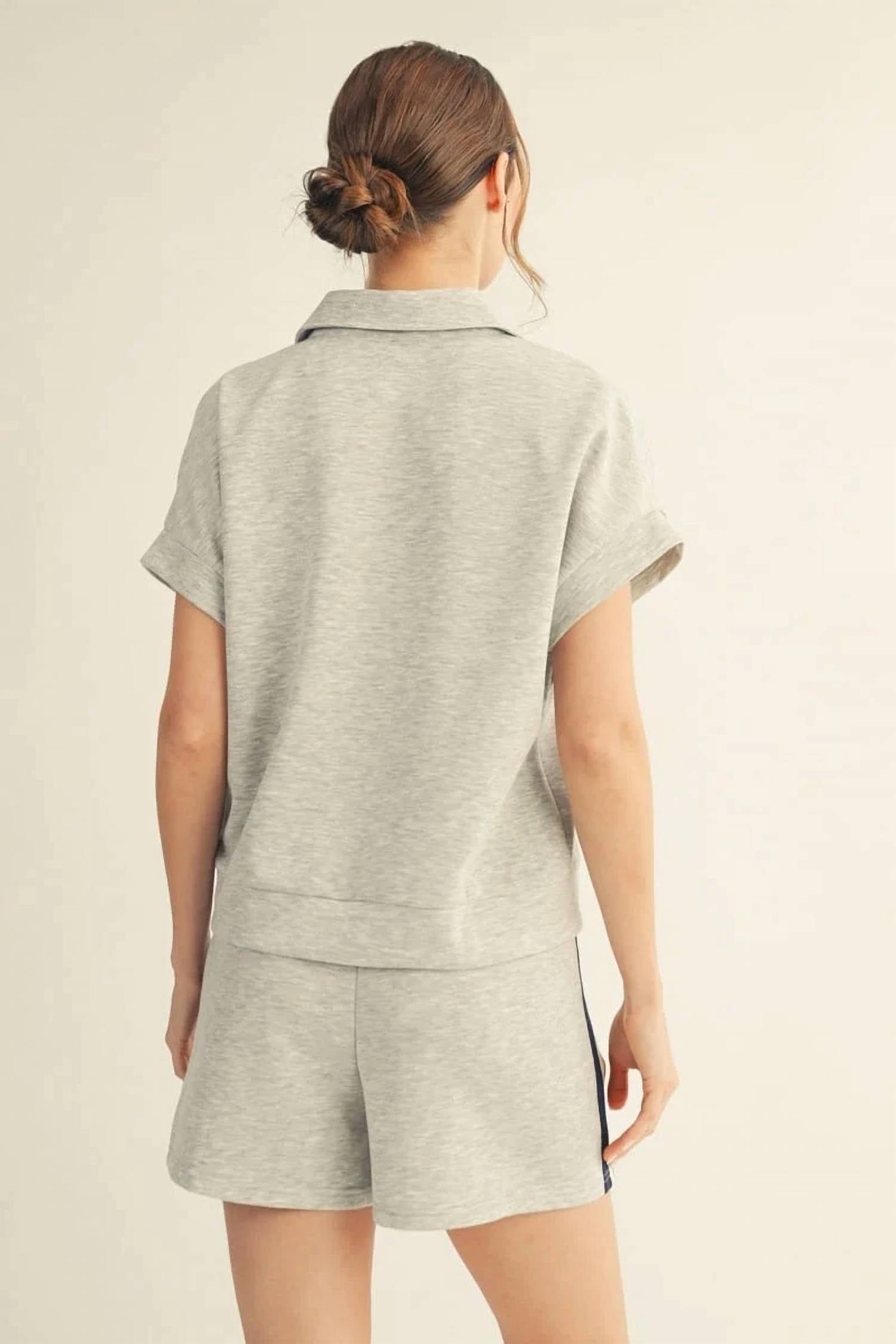 Jodifl - Color Band Accent Casual Top & Shorts Sets