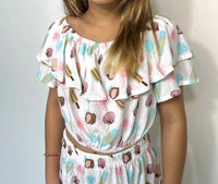 Romi The Brand Girls' Sunset Shore Dominica Top in multi - kids' blouse - detail view