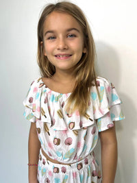 Romi The Brand Girls' Sunset Shore Dominica Top in multi - kids' blouse - alternate view