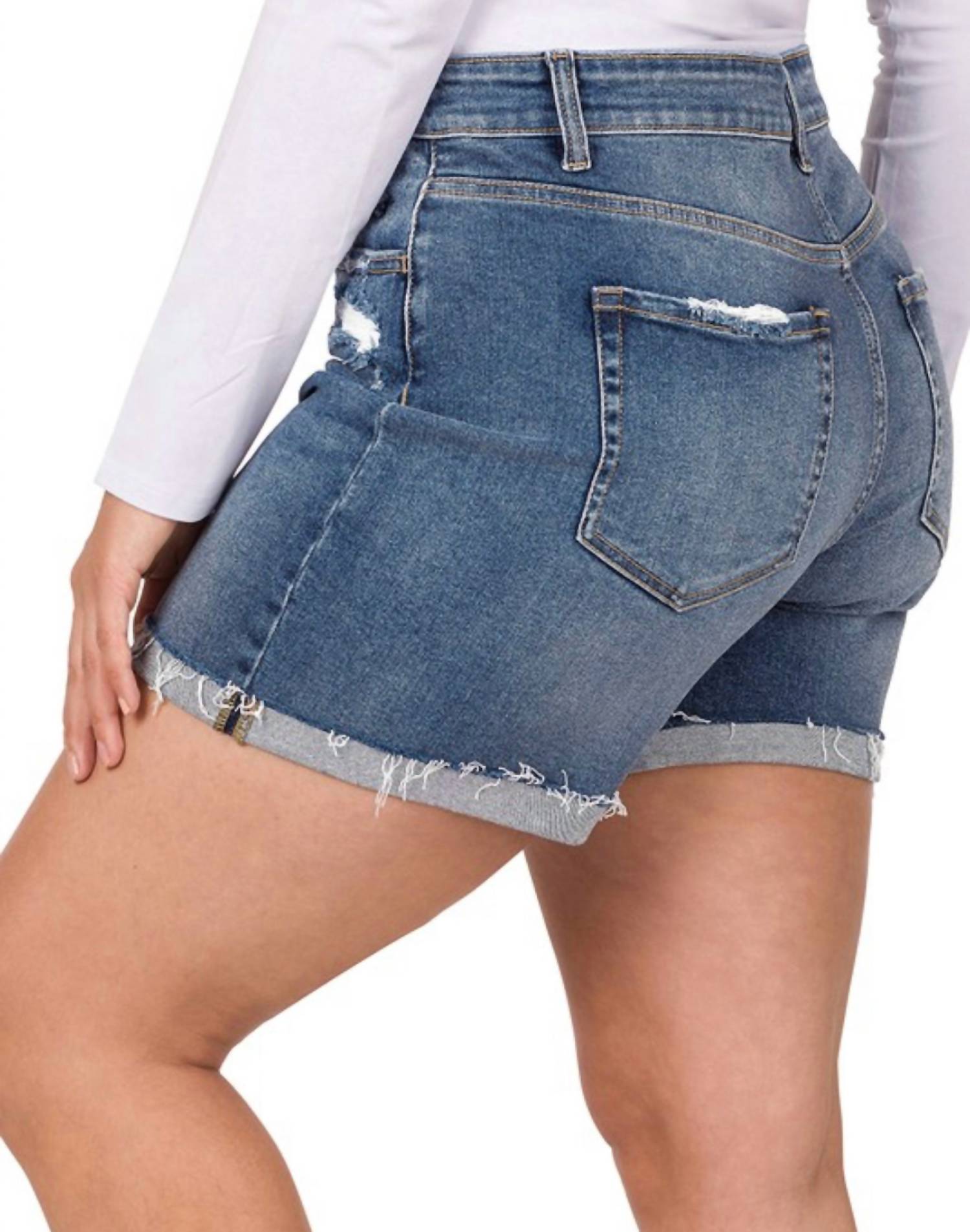 Zenana - Carli Cuffed Shorts