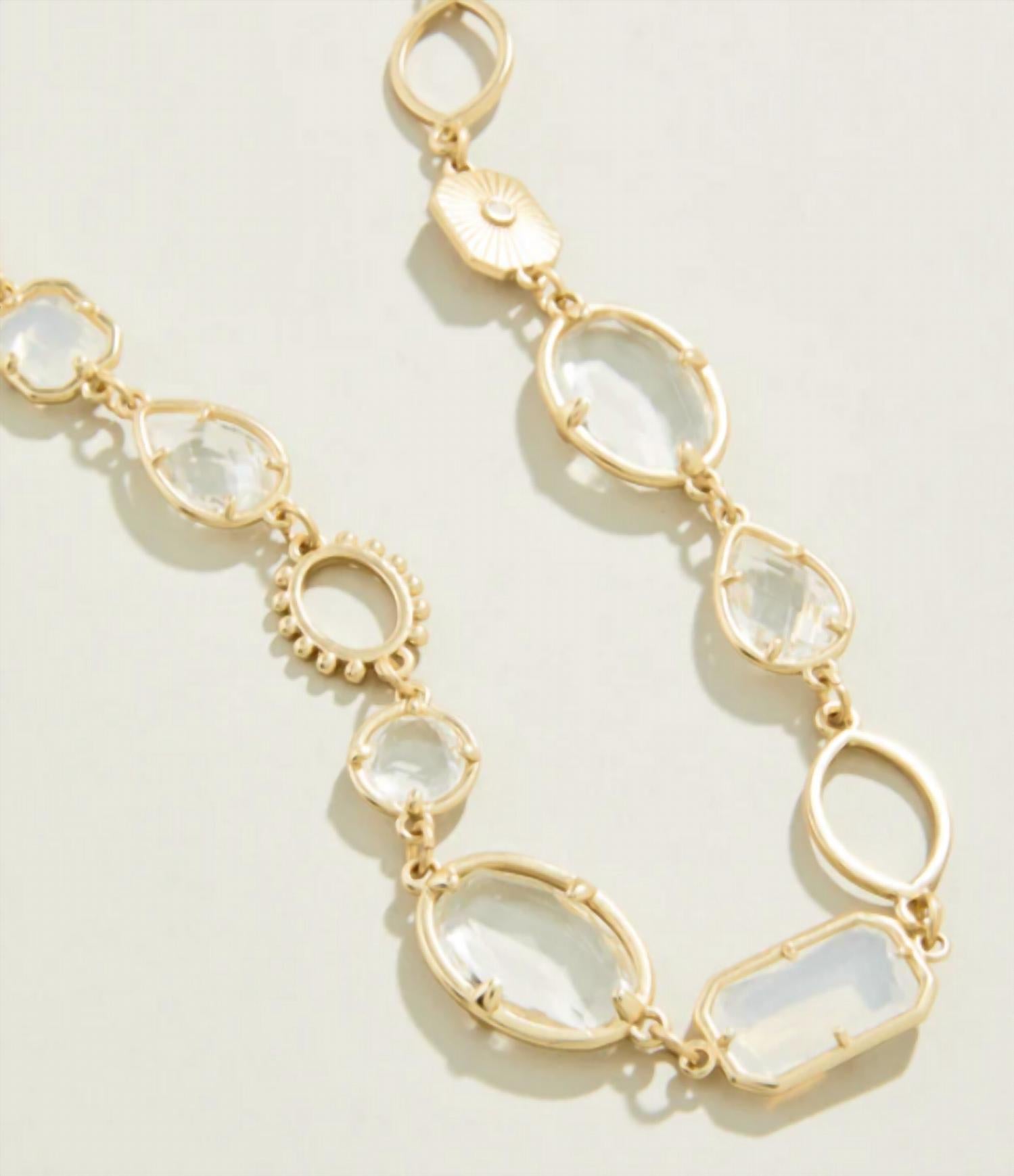 spartina 449 Women's Lagoon Crystal Necklace in gold - women's jewelry - detail view