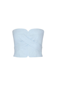 Andres Otalora - Sea Incierto Linen Cropped Top
