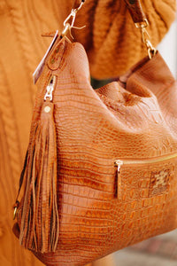 Charlie Leather - Marta Croco Large Cross Body Handbag