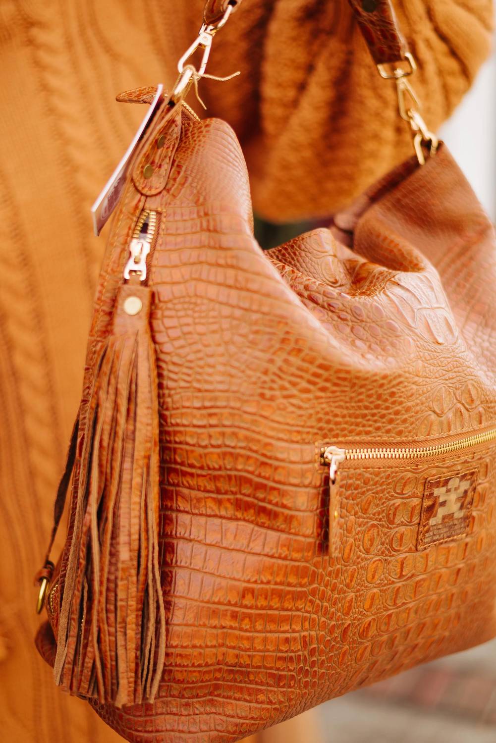 Charlie Leather - Marta Croco Large Cross Body Handbag