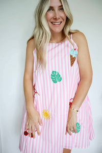Anniewear - Camille Summer Vibes Embroidery Patch Dress