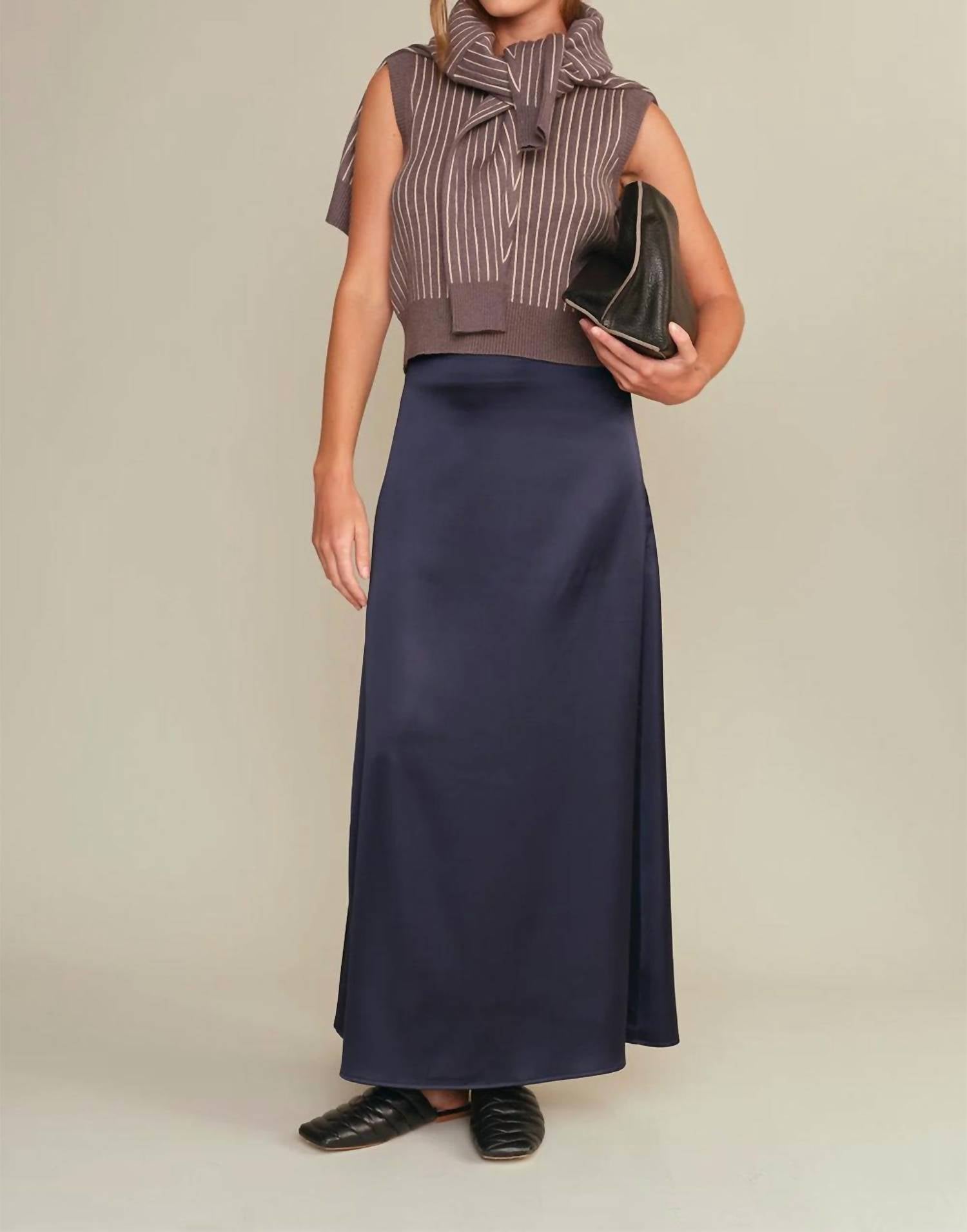 Deluc - Marcus Satin Long Slip Skirt