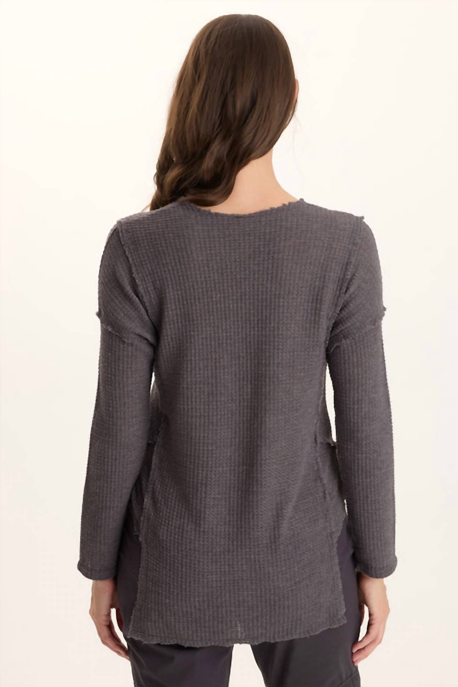 Xcvi - Arnie Thermal Asymmetrical Hem V-neck Top