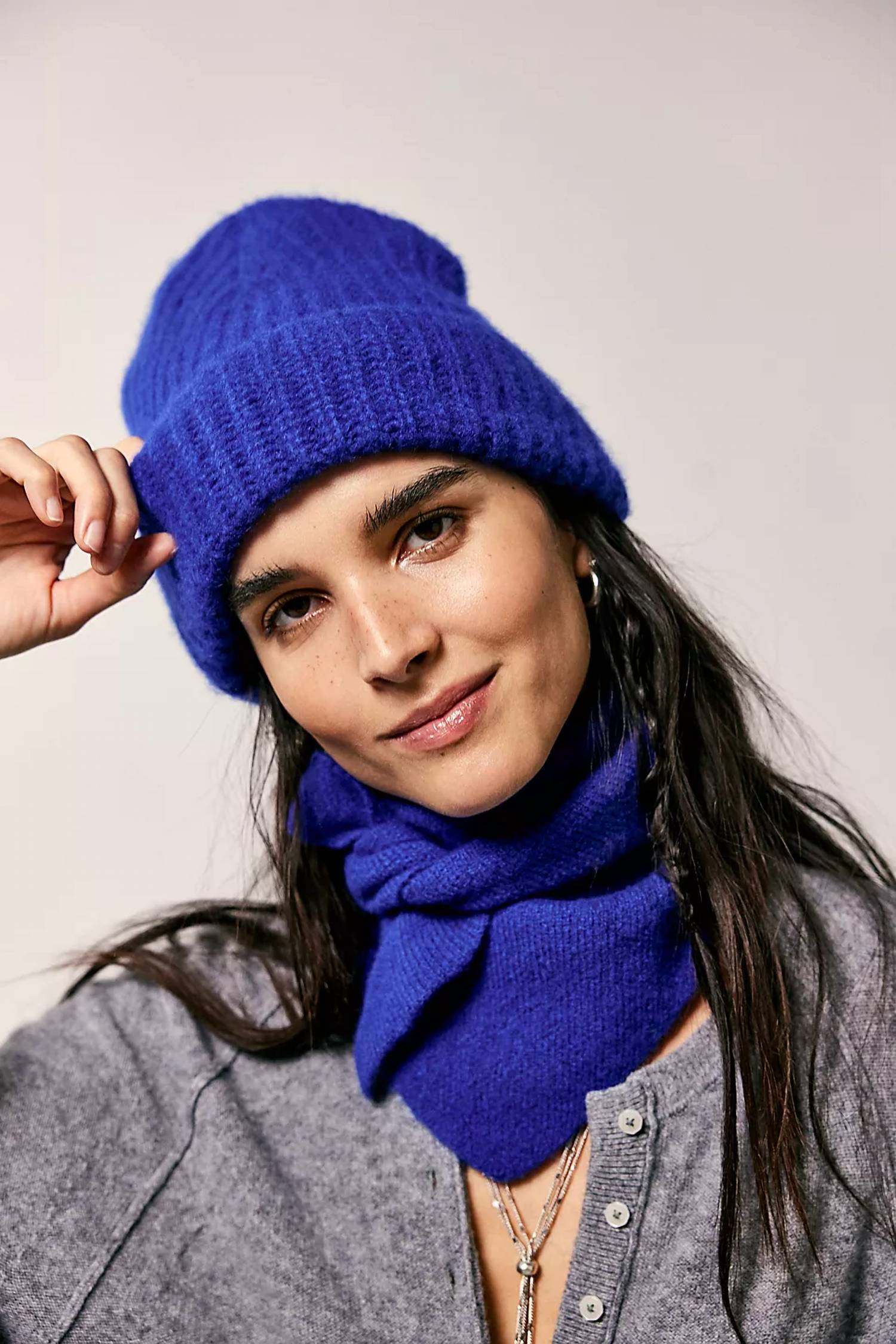 Hurray Women's Cashmere Sailor Beanie in regatta - women's hat - alternate view