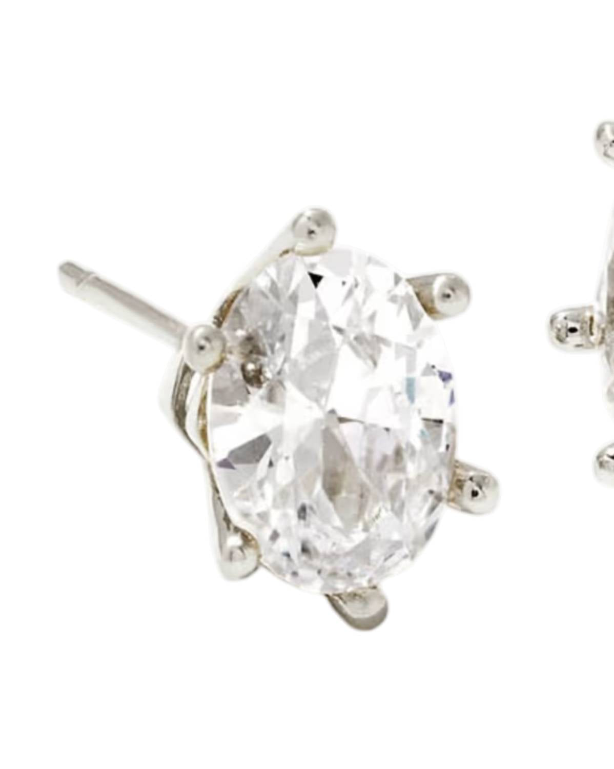 Kendra Scott Women's Cailin Crystal Stud Earrings in silver - women's jewelry - alternate view