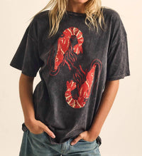Promesa - Crawfish Vintage-Wash Oversized Graphic Tee