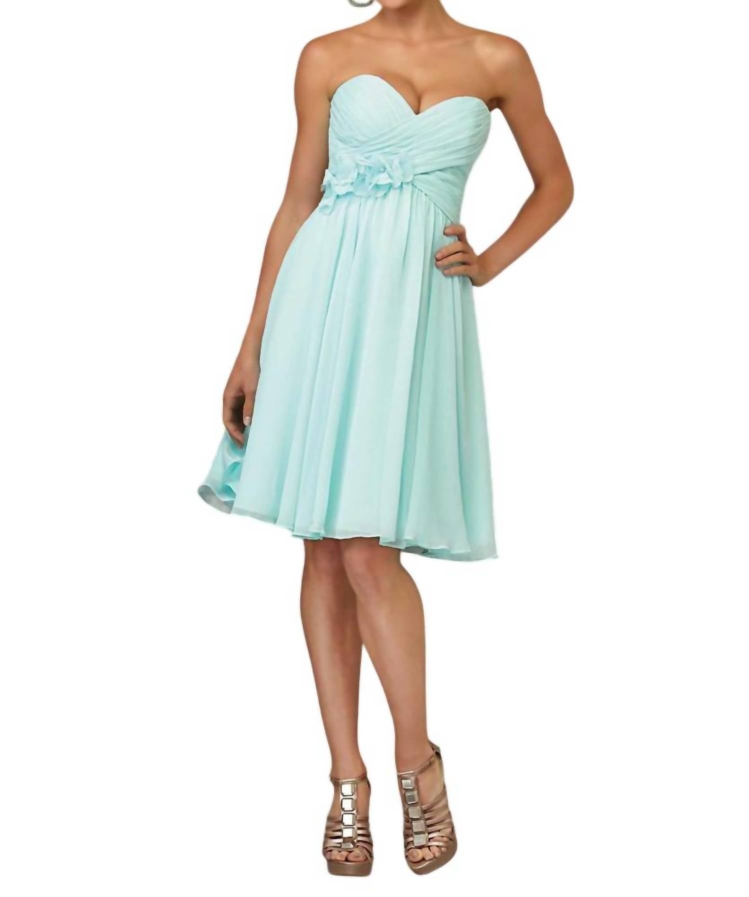Morilee - Strapless Chiffon Cocktail Dress
