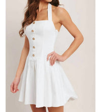 Flying Tomato - A Solid Woven Mini Dress