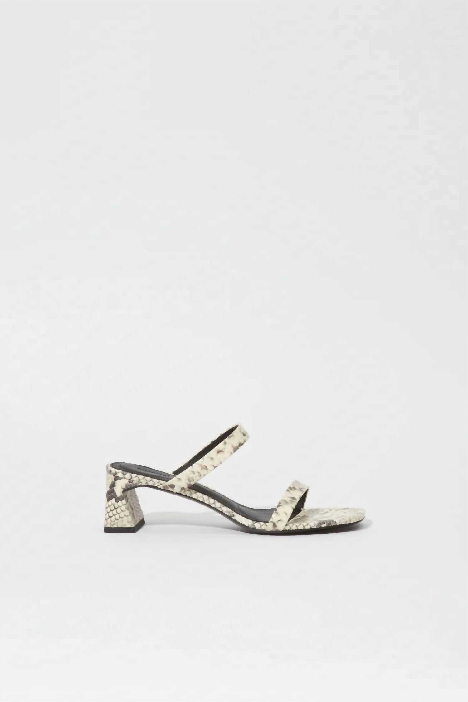 JONATHAN SIMKHAI Women's Clara Snake Print Leather Block Heel in natural - women's sandal