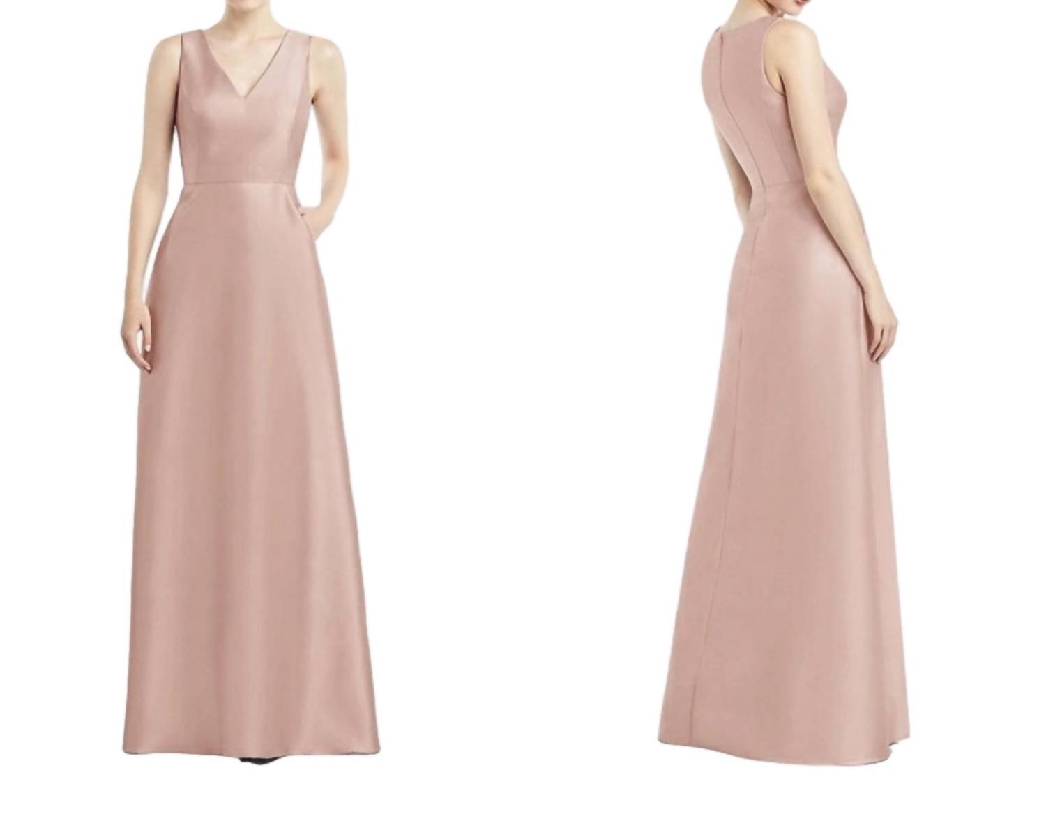 Alfred Sung - Satin Twill Full Sleeveless Gown