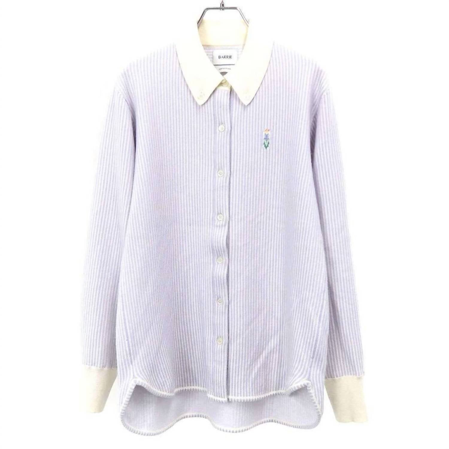 Barrie Striped Long Sleeve Overshirt in stripes chakra cruise niveous - women's shirt - alternate view