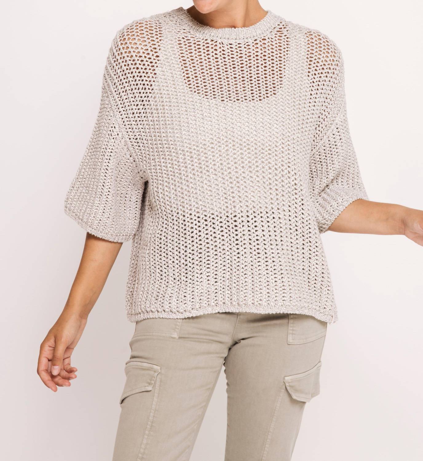 Zhrill - Narelle Short Sleeve Open Weave Sweater
