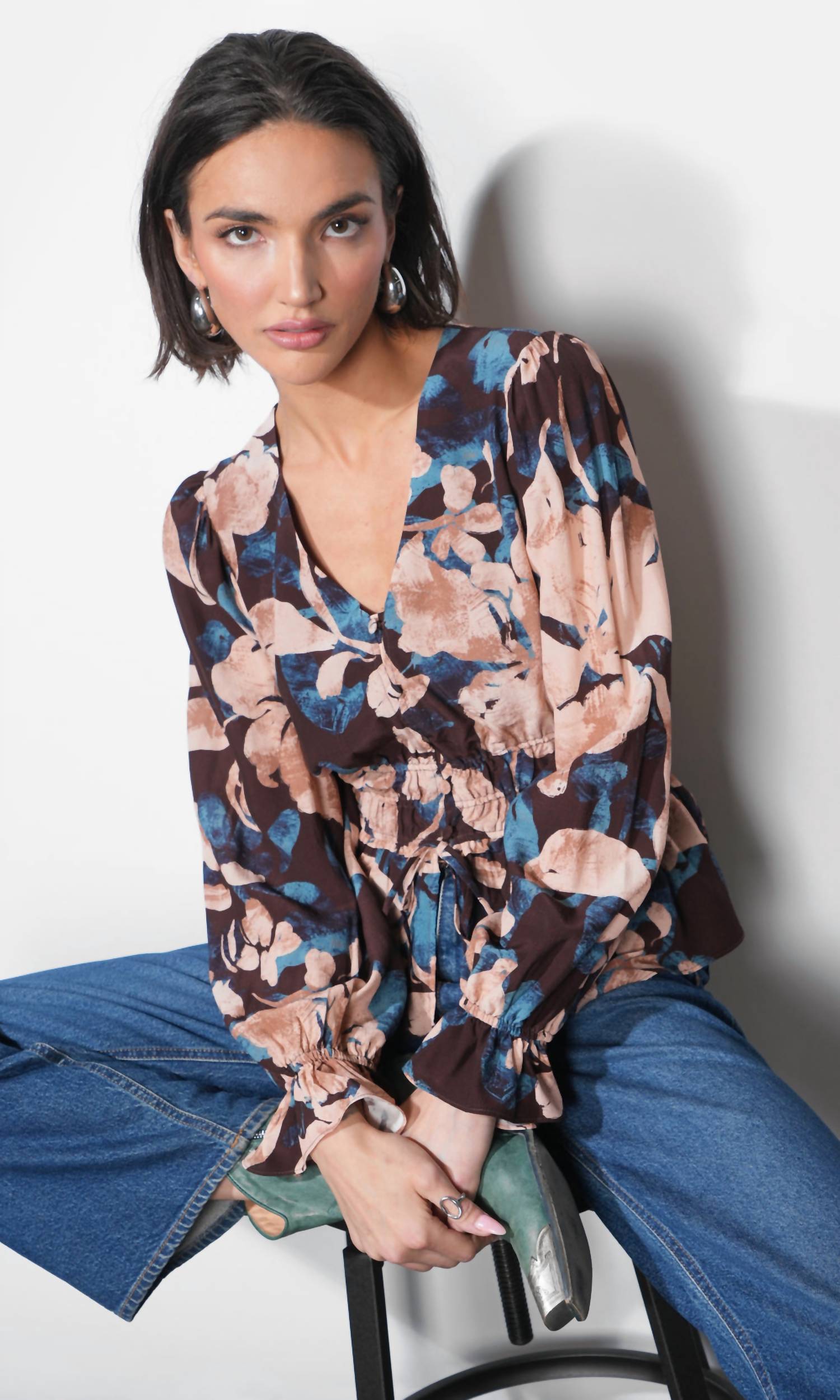 Greylin - Printed V-neck Top