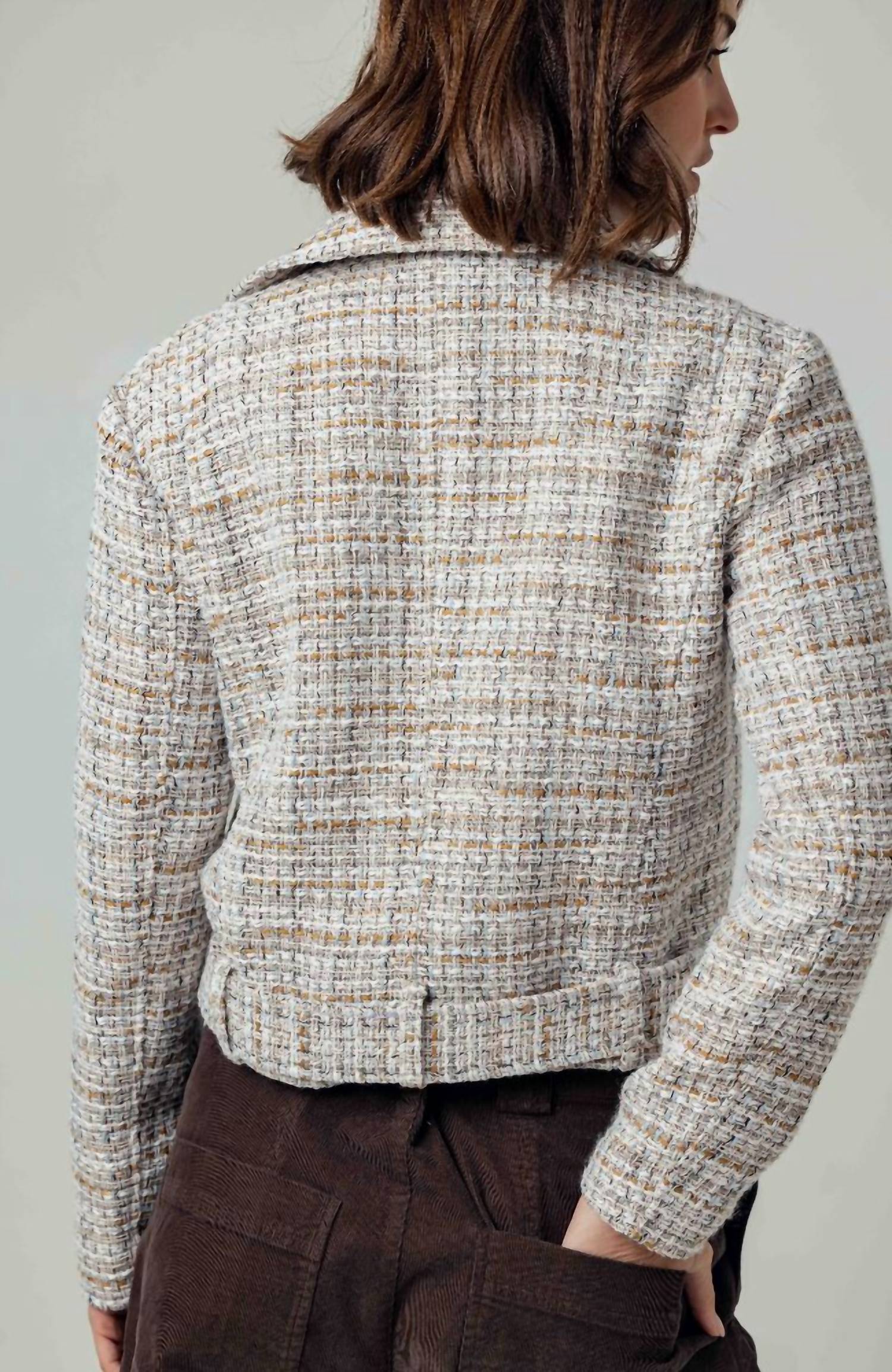 sundays Cropeley Boucle Long Sleeve Jacket in spice boucle - women's jacket - alternate view