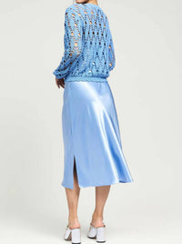 Current Air - Pointelle Sweater Satin Dress Set