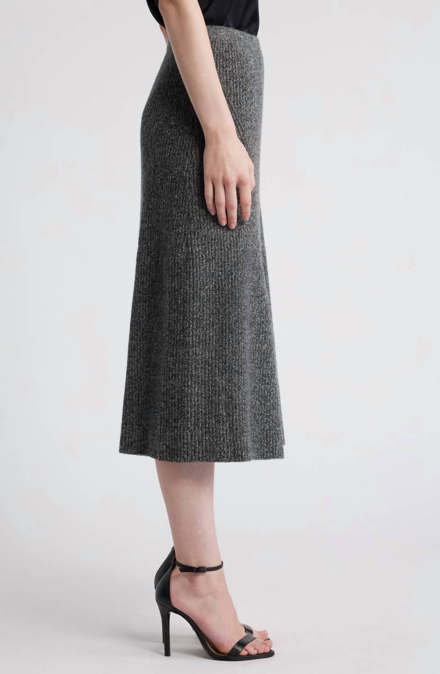 KOBI HALPERIN Women's Femi Skirt in heather black - women's skirt - alternate view