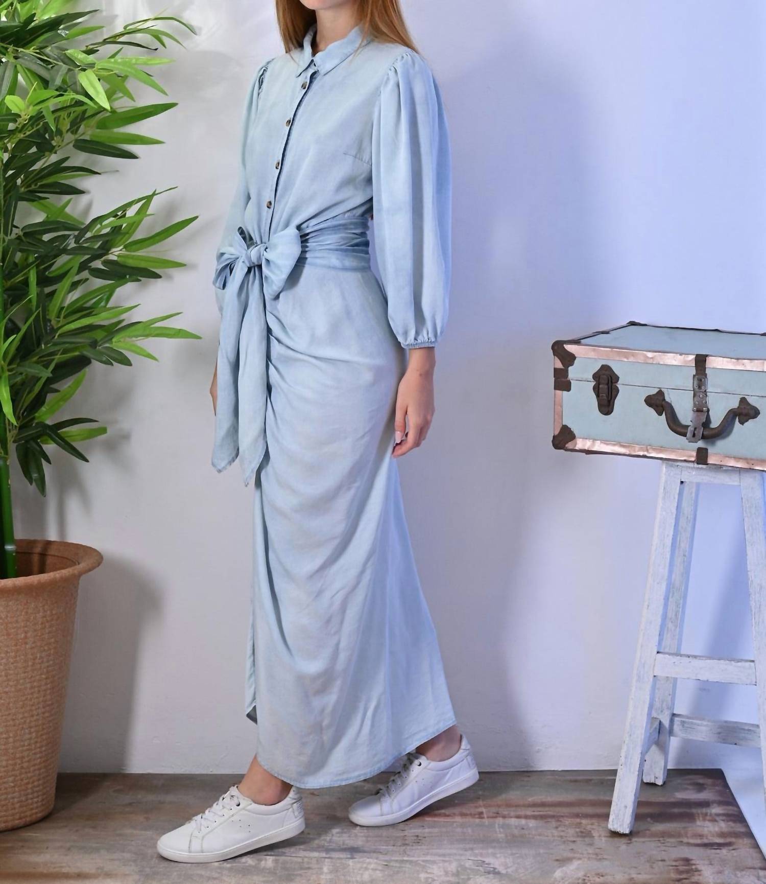 Roslyn - Button Down Denim Dress