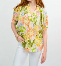 Ivy Jane - Tropical Floral Popover Top