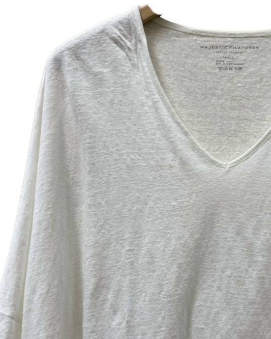 Majestic Filatures - Women's Wide Fit Stretch Linen T-shirt