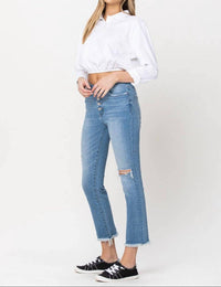 Vervet By Flying Monkey - Tori Button Fly Kick Mini Flair Jeans