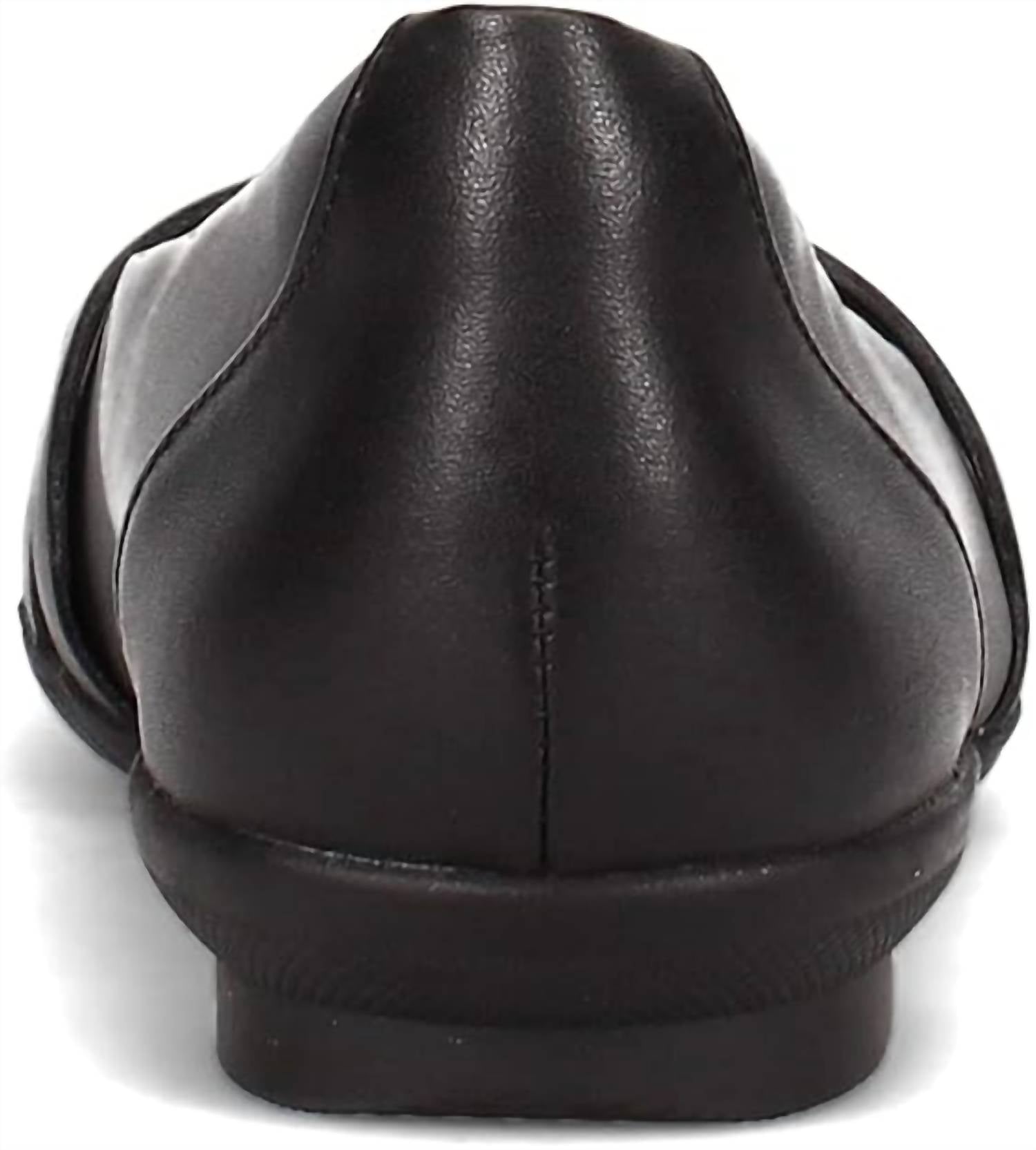 Clarks Women's Sara Clover Flat Shoe in black leather - women's flats - view 4