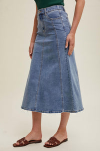 Wishlist - FLARE MIDI DENIM SKIRT