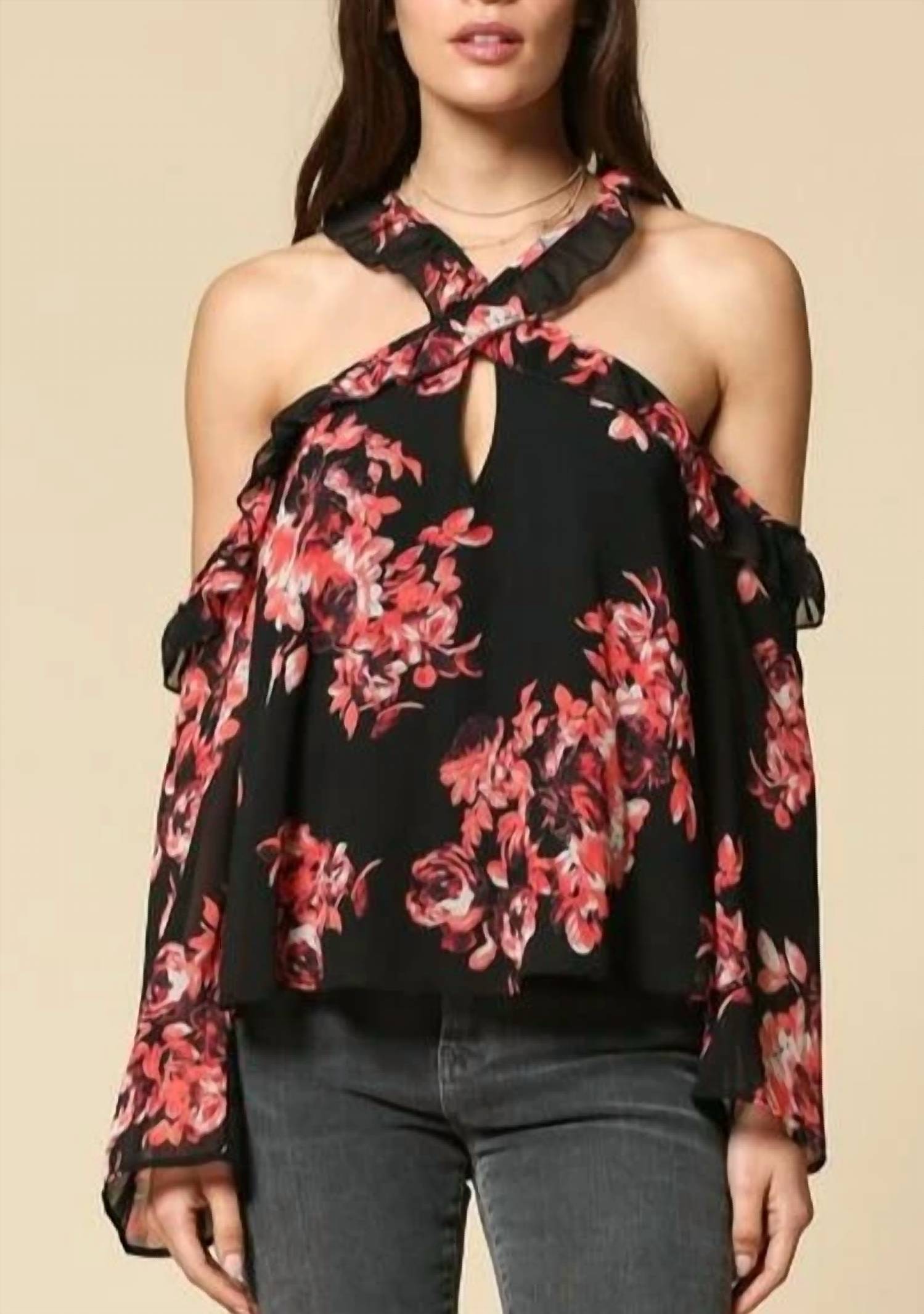 By Together - Chelsea Cold Shoulder Floral Top